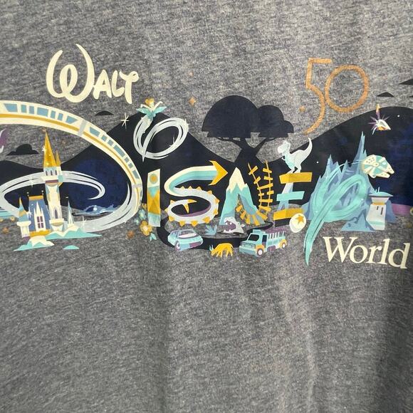 Walt Disney World Ringer Tee Size Large Graphic  Shirt 50 Anniversary - Picture 2 of 3